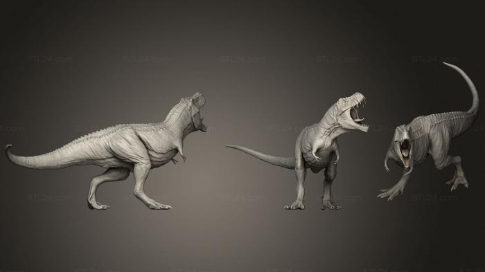 Статуэтки животных (Тираннозавр, STKJ_2516) 3D модель для ЧПУ станка